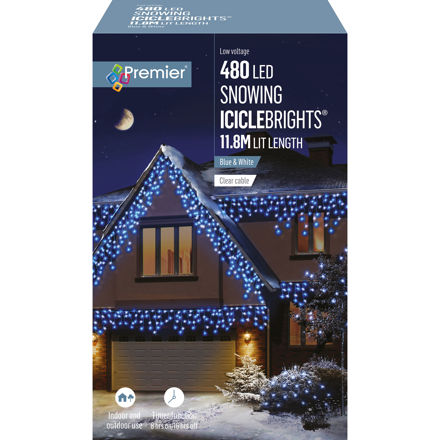 Picture of PREMIER 480 LED ICICLE LIGHTS BLUE WHITE