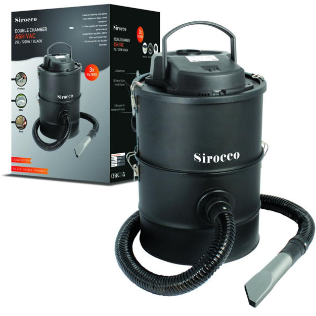Picture of SIROCCO 1200W DOUBLE CHAMBER 3 FILTER ASH VAC 25LTR