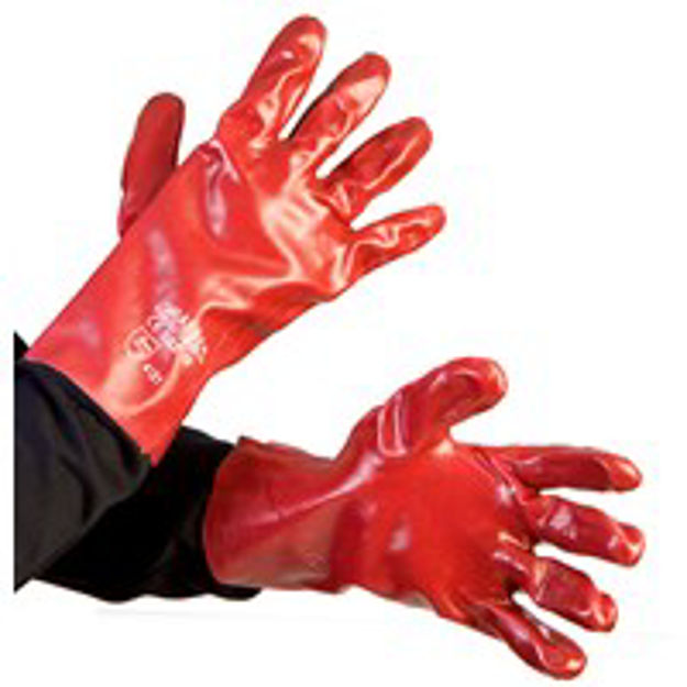 Picture of PVC GAUNTLET GLOVE RG44 RED