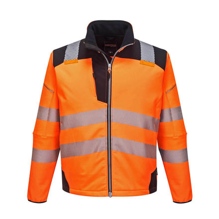 Picture of PW3 HI-VIS SOFTSHELL JACKET ORBK (M)