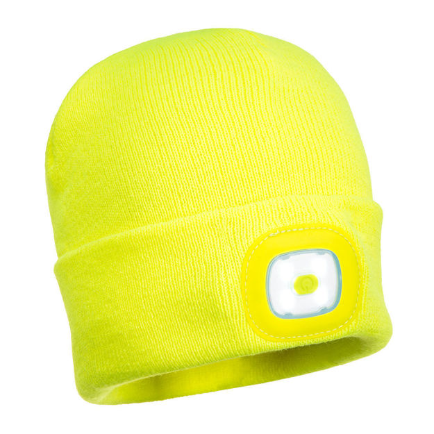 Picture of RECHARGEABLE LED BEANIE YELLOW