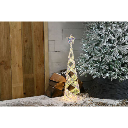 Picture of LIT STAR SHIMMER SPRIAL TREE 80CM