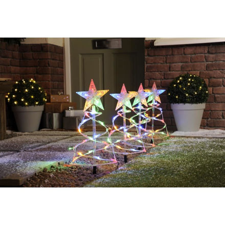 Picture of LED SPIRAL TREE PATHFINDERS PK 4 COLOURED