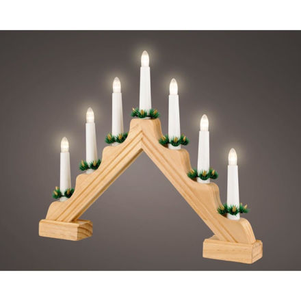 Picture of BATTERY OPERATED 7 LIGHT CANDLE BRIDGE NATURAL