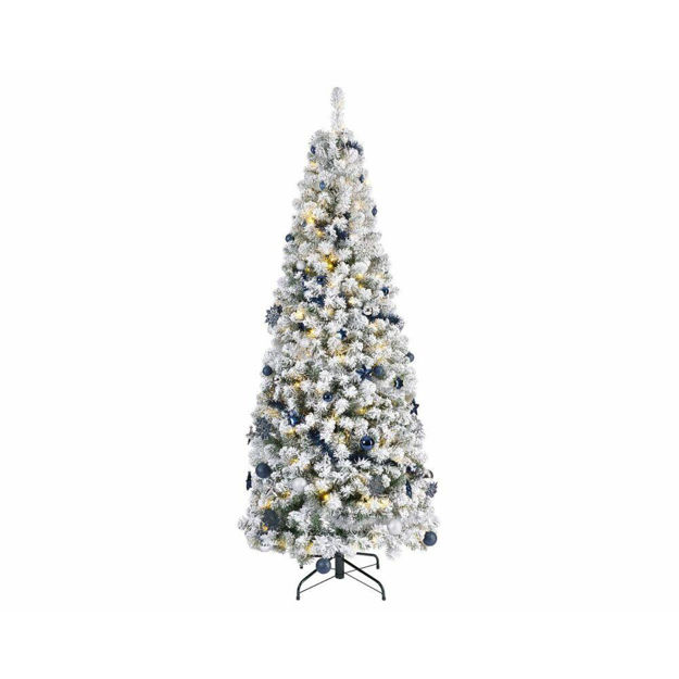 Picture of 1.8M SNOWY POP UP PRE-LIT CHRISTMAS TREE SILVER/BLUE BAUBLES