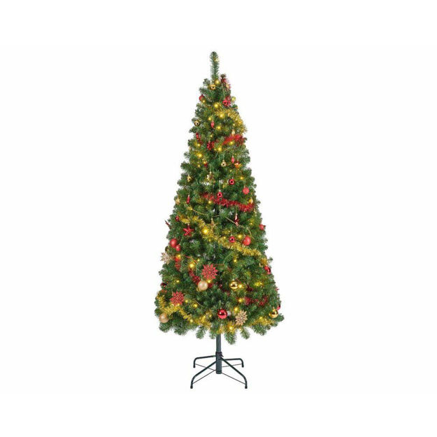 Picture of 1.8M RED/ GOLD POP UP PRE-LIT CHRISTMAS TREE