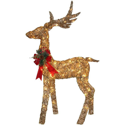 Picture of LED GOLD GLITTER STAG DEER 130CM