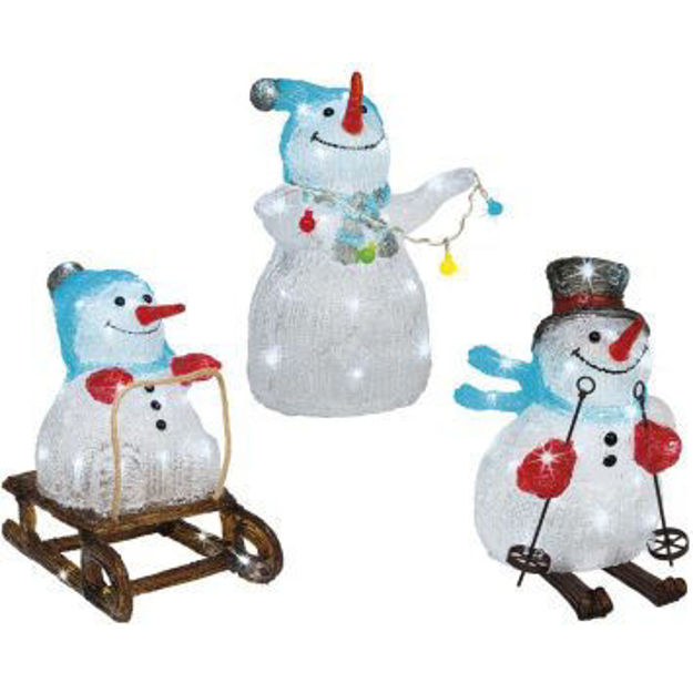 Picture of LED ACRYLIC SNOWMEN ASSORTED 32CM