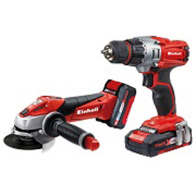 Picture of EINHELL RED DRILL & GRINDER KIT 18V