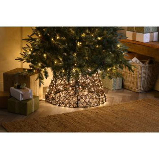 Picture of LED LIT BROWN CHRISTMAS TREE SKIRT 50CM