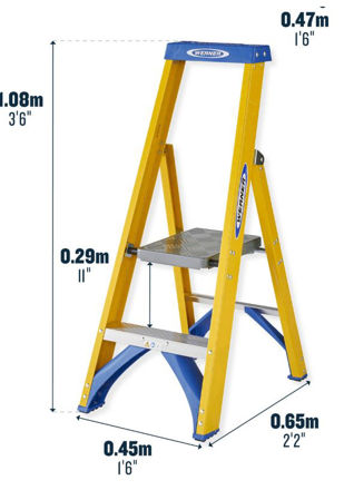 Picture of WERNER 2 TREAD F/GLASS PLATFORM STEP LADDER