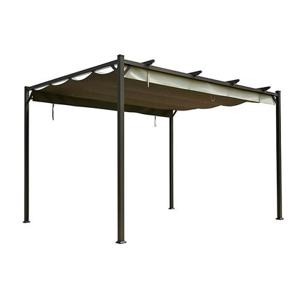 Picture of PERGOLA WITH RETRACTABLE ROOF GRAPHITE 3MX 4M