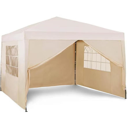 Picture of POP UP GAZEBO WITH SIDE WALLS  BEIGE 3M X3M