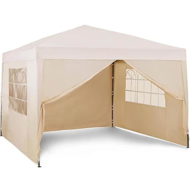 Picture of POP UP GAZEBO WITH SIDE WALLS  BEIGE 3M X3M